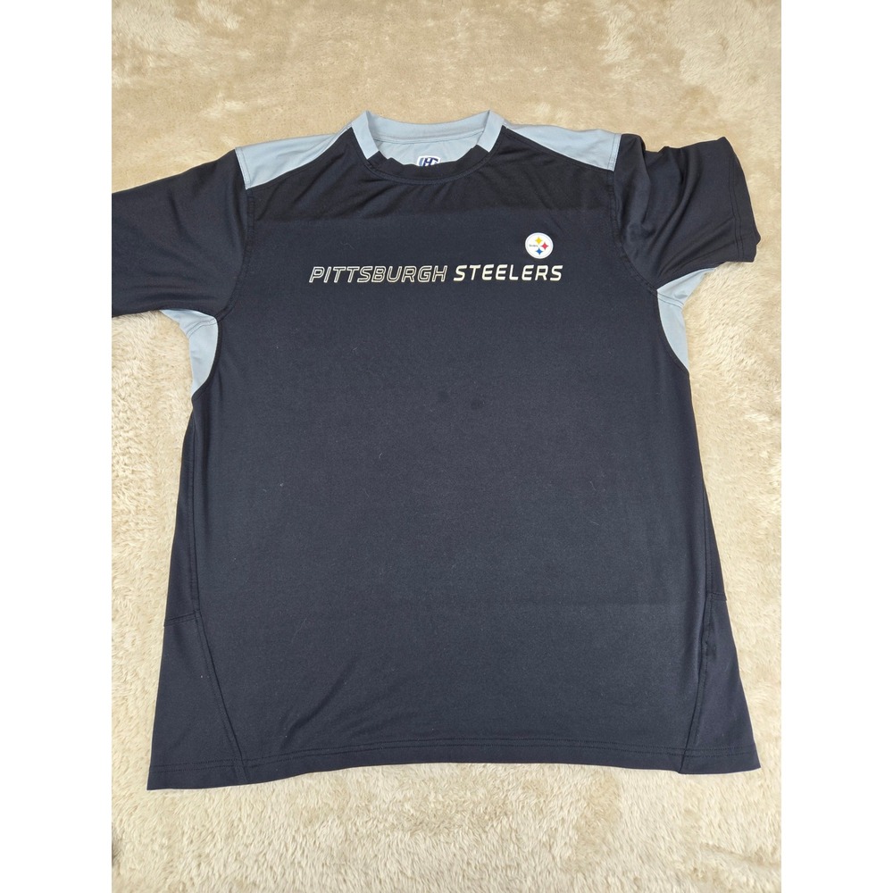 Pittsburgh Steelers Mens Large Black Grey Performance T-Shirt NFL by Hands‎ High